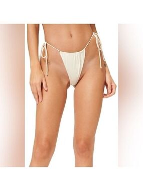Good American Tiny Ties Bikini Bottoms, Women’s Size 4 - Ivory